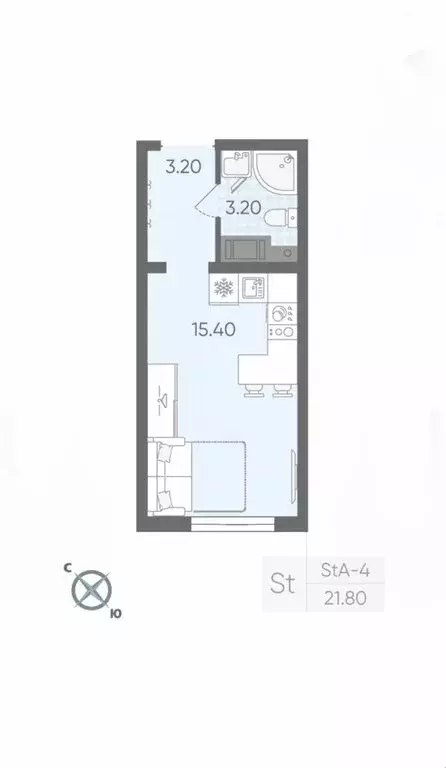 Квартира-студия: Санкт-Петербург, Пахомовская улица, 14к1 (20.9 м) - Фото 0