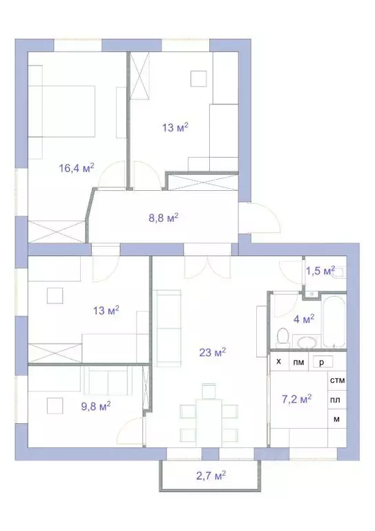 4-к кв. Москва ул. Заречная, 3 (100.0 м) - Фото 2