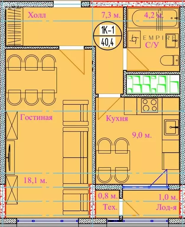 1-комнатная квартира: Грозный, Ахматовский район, посёлок Алхан-Чурт, ... - Фото 1
