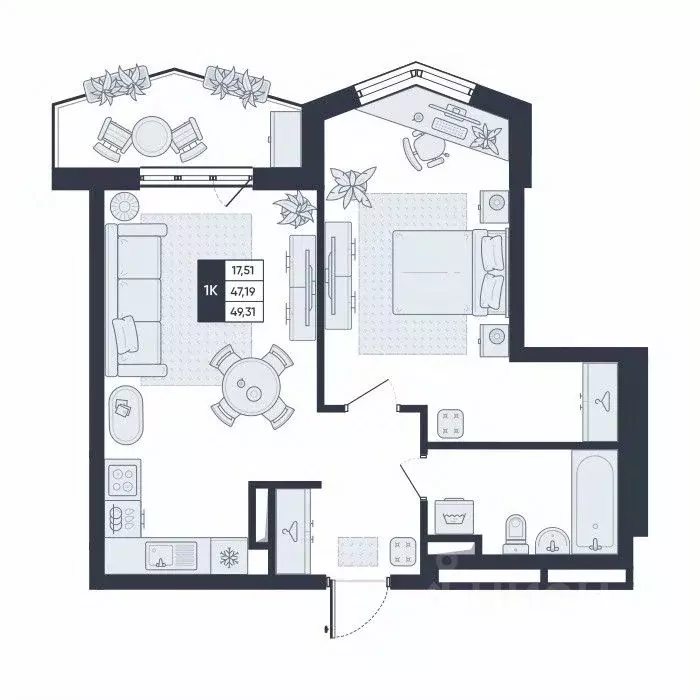 1-к кв. Белгородская область, Старый Оскол Садовые Кварталы мкр,  ... - Фото 1