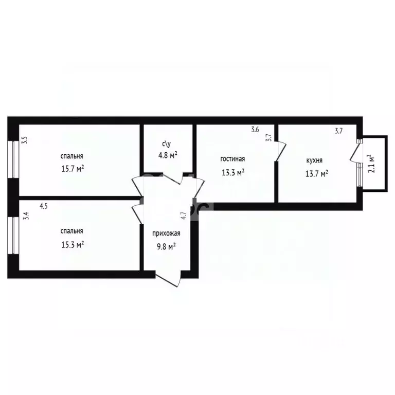 3-к кв. Дагестан, Дербент пер. Карла Маркса, 59А (72.6 м) - Фото 2