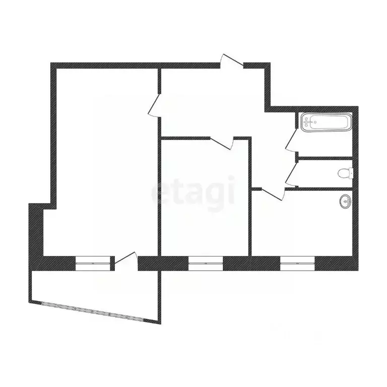 2-к кв. Белгородская область, Белгород ул. Щорса, 17 (46.0 м) - Фото 1