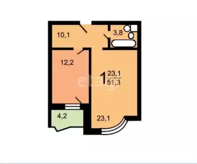 1-комнатная квартира: Балашиха, улица Свердлова, 54 (49.2 м) - Фото 1