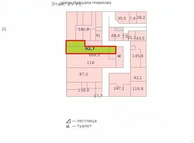 Офис в Санкт-Петербург ул. Маршала Новикова, 28Е (93 м) - Фото 1