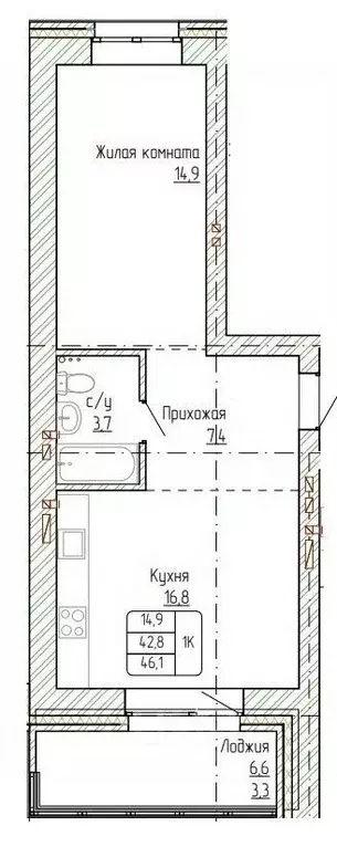 1-к кв. Алтайский край, Новоалтайск ул. Титова, 6 (46.1 м) - Фото 0