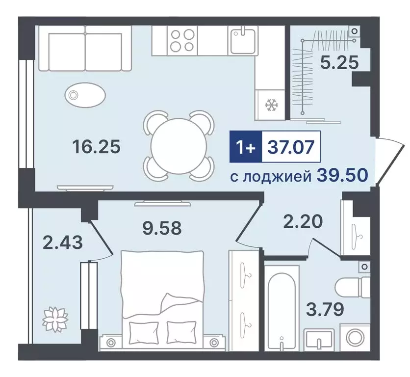 1-комнатная квартира: Тюмень, Ленинский округ, жилой район Гилевский ... - Фото 0