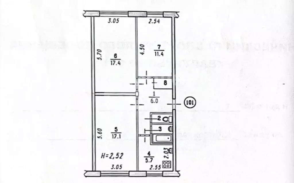 3-к кв. Омская область, Омск пос. Чкаловский, ул. Юбилейная, 1 (62.2 ... - Фото 2