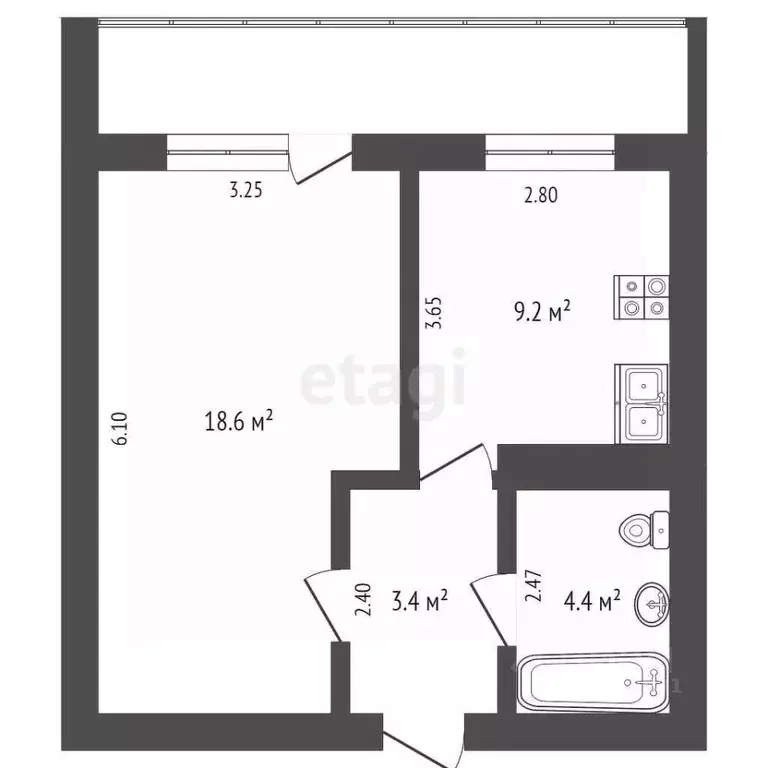 1-к кв. Ямало-Ненецкий АО, Новый Уренгой Арктическая ул., 31 (35.5 м) - Фото 2