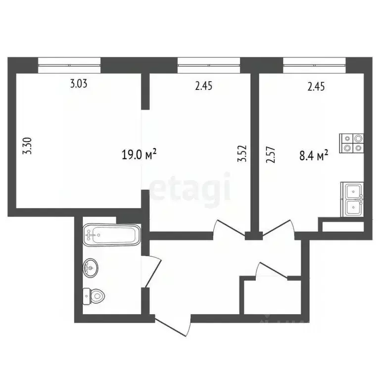 1-к кв. Камчатский край, Петропавловск-Камчатский просп. Циолковского, ... - Фото 2