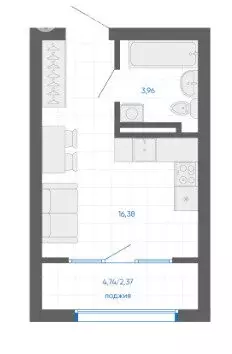 Квартира-студия: Челябинский городской округ, посёлок Пригородный ... - Фото 1