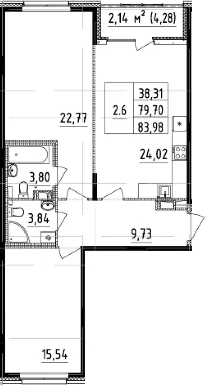 Продаётся 2-к квартира, 79.7 м - Фото 1