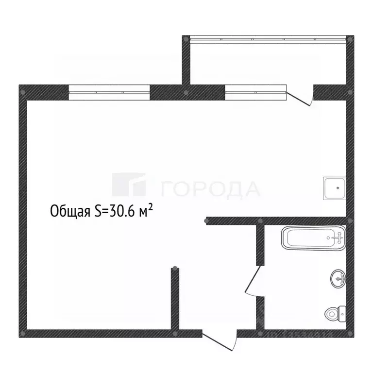 1-к кв. Алтайский край, Барнаул ул. Энтузиастов, 30Г (30.6 м) - Фото 2