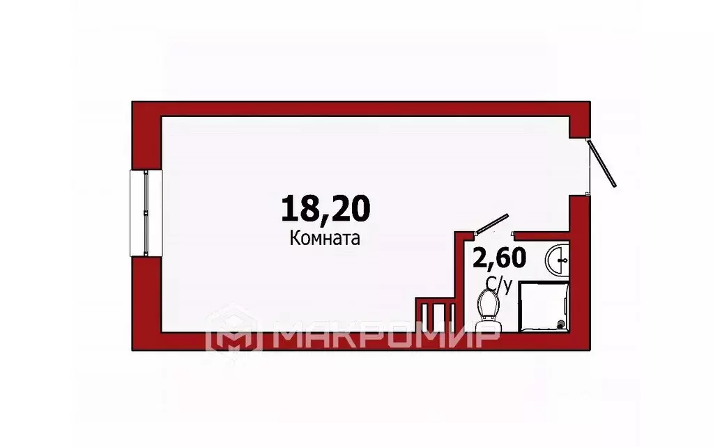 Студия Санкт-Петербург остров Канонерский, 17 (20.8 м) - Фото 1