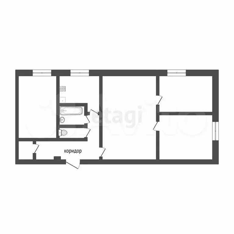 4-к. квартира, 64,9 м, 1/5 эт. - Фото 0