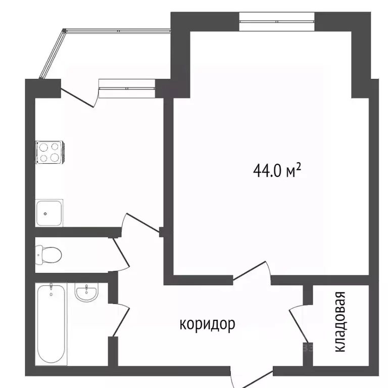 1-к кв. Ханты-Мансийский АО, Сургут ул. Чехова, 5 (43.3 м) - Фото 0