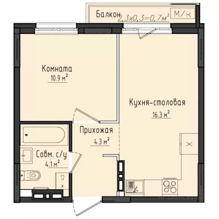 1-к кв. Удмуртия, Завьяловский район, с. Первомайский ул. Строителя ... - Фото 1