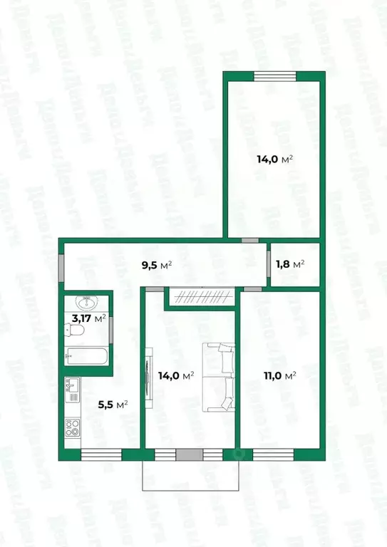 3-к кв. Кировская область, Киров ул. Чапаева, 49 (58.9 м) - Фото 0