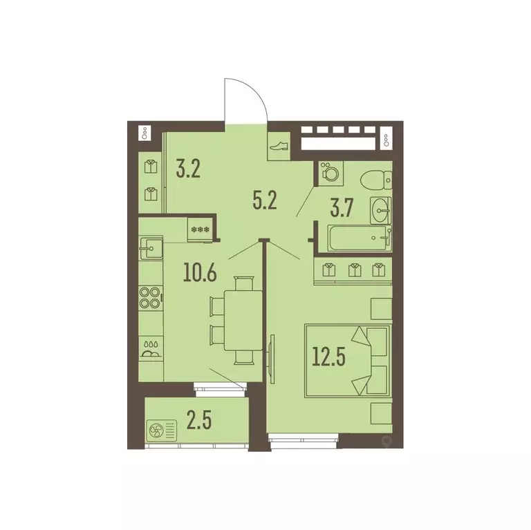 1-к кв. Пермский край, Пермь Подлесная ул., 55А (36.4 м) - Фото 1