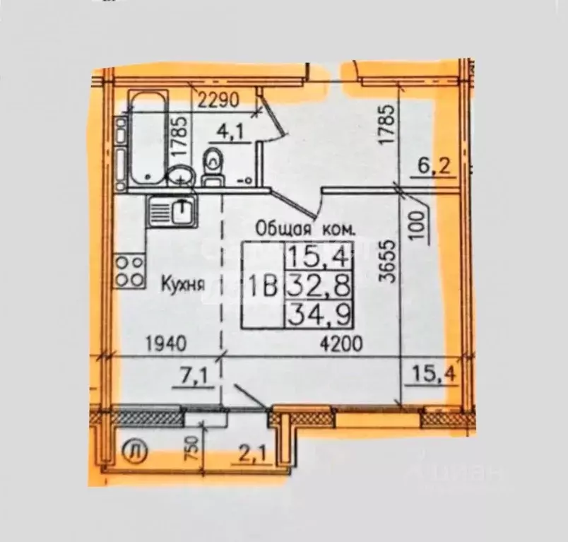 2-к кв. Иркутская область, Иркутск Гусарская тер., 9 (35.0 м) - Фото 1