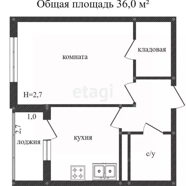 1-к кв. Вологодская область, Вологда ул. Маршала Конева, 25 (36.2 м) - Фото 0