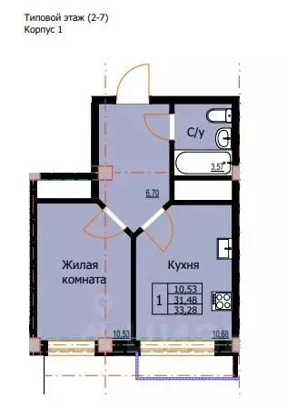 1-к кв. Ставропольский край, Ессентуки  (33.28 м) - Фото 1