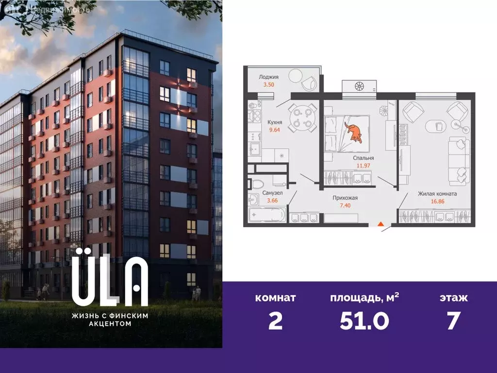 2-комнатная квартира: Ульяновск, микрорайон Новый Город, 10-й квартал ... - Фото 1