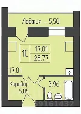 Студия Новосибирская область, Новосибирск ул. Юности, 9 (28.77 м) - Фото 0