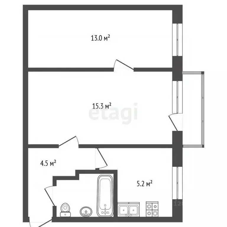 2-к кв. Москва ул. Бурденко, 11АС2 (43.0 м) - Фото 1