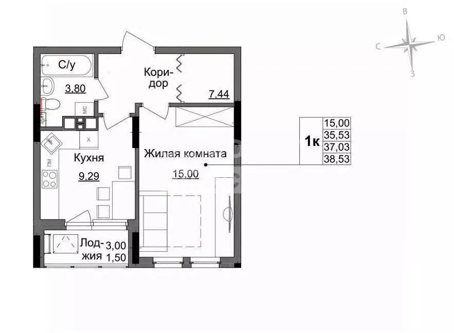 1-к кв. Удмуртия, Ижевск Парковая ул., 5А (38.53 м) - Фото 1