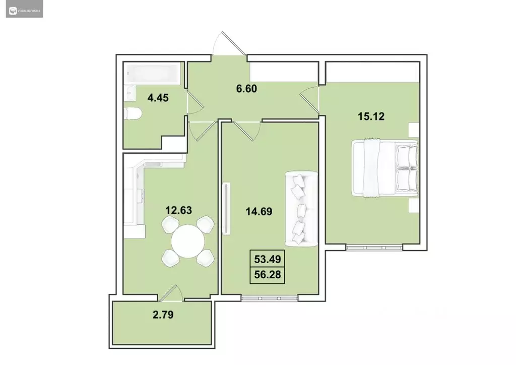 2-к кв. Иркутская область, Иркутск Ново-Ленино мкр,  (56.28 м) - Фото 1