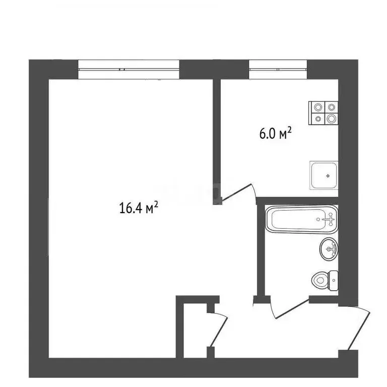 1-комнатная квартира: Вологда, улица Солодунова, 56 (30.2 м) - Фото 1