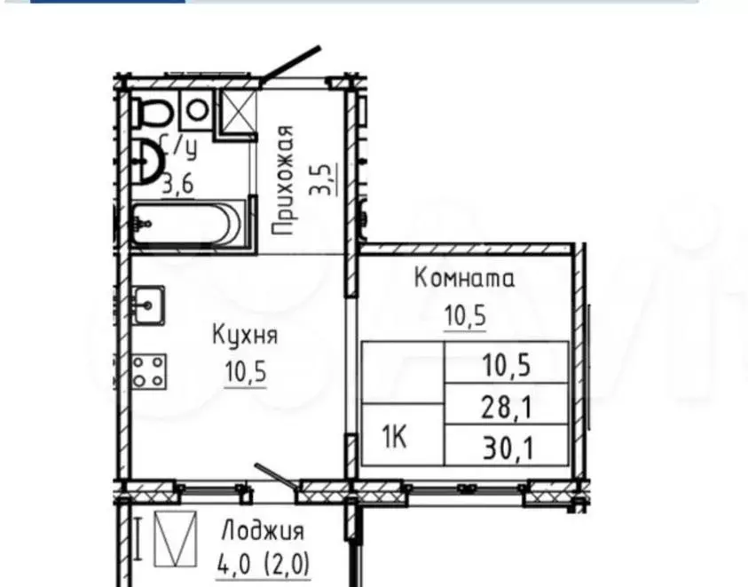 Продаётся 1-к квартира, 28.1 м - Фото 0