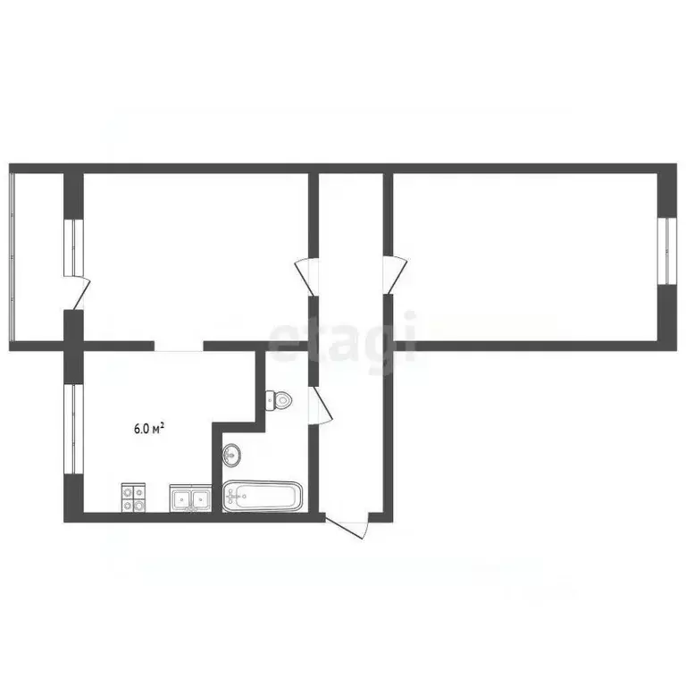 2-к кв. Ростовская область, Ростов-на-Дону ул. Погодина, 16 (46.0 м) - Фото 1