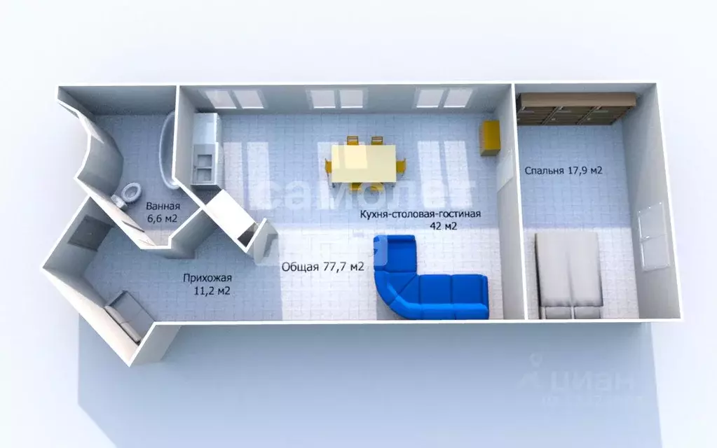 2-к кв. Московская область, Серпухов проезд Мишина, 14 (77.7 м) - Фото 2