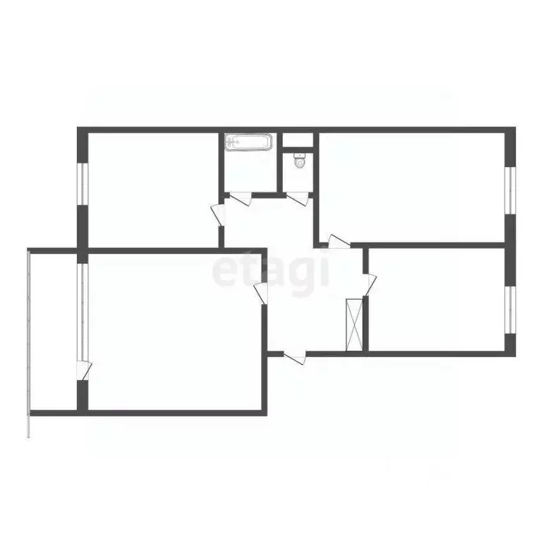 3-к кв. Кемеровская область, Прокопьевск ул. Есенина, 28 (59.0 м) - Фото 2