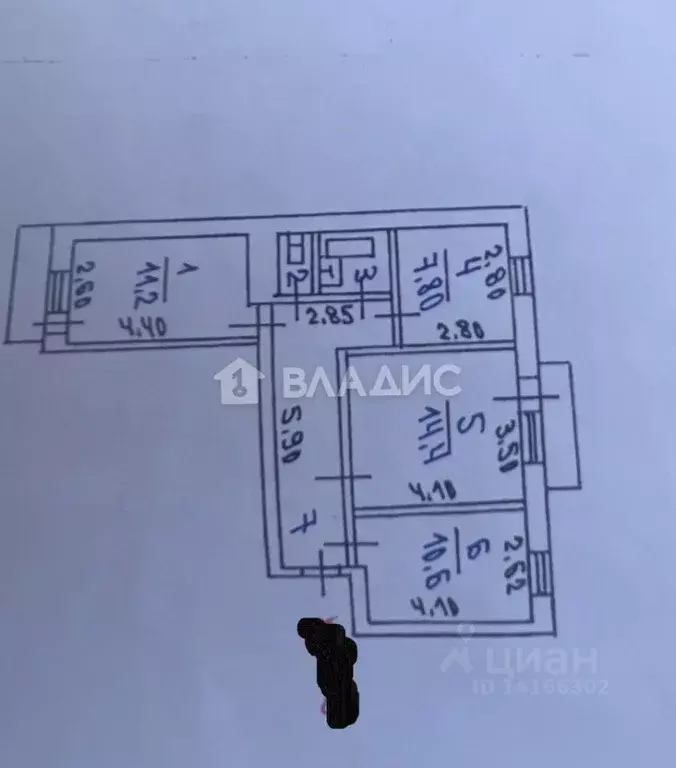 3-к кв. Белгородская область, Белгород Нагорная ул., 23 (58.6 м) - Фото 2