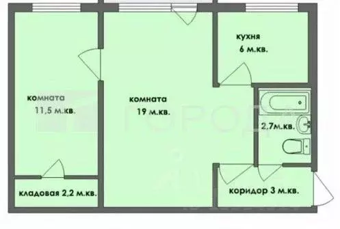 2-к кв. Алтайский край, Новоалтайск Октябрьская ул., 3 (42.4 м) - Фото 2