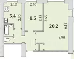 2-к кв. Мурманская область, Мурманск ул. Шмидта, 29/2 (46.6 м) - Фото 2