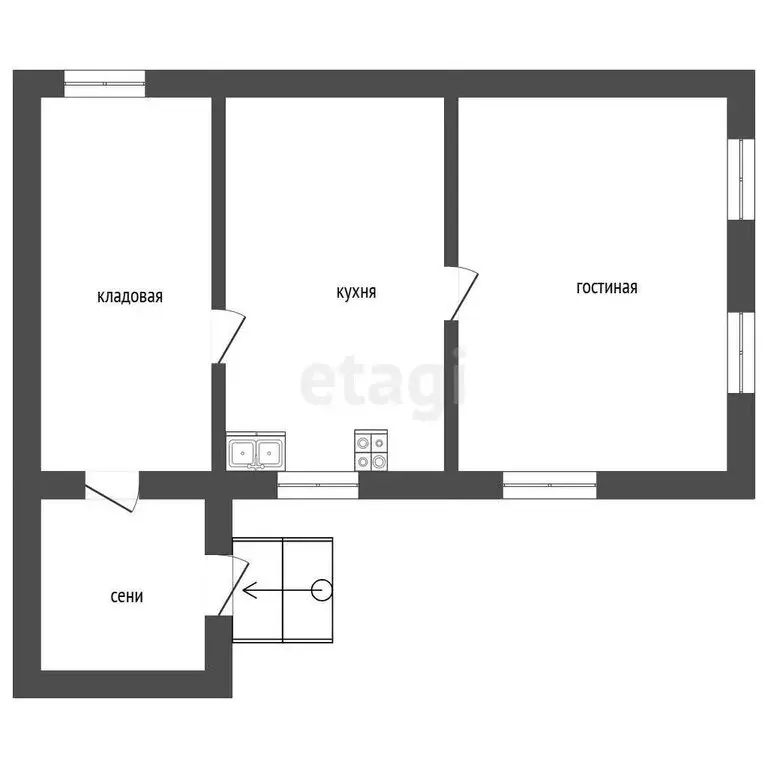 Дом в Троицк, улица имени Н.А. Вознесенского (42 м) - Фото 1