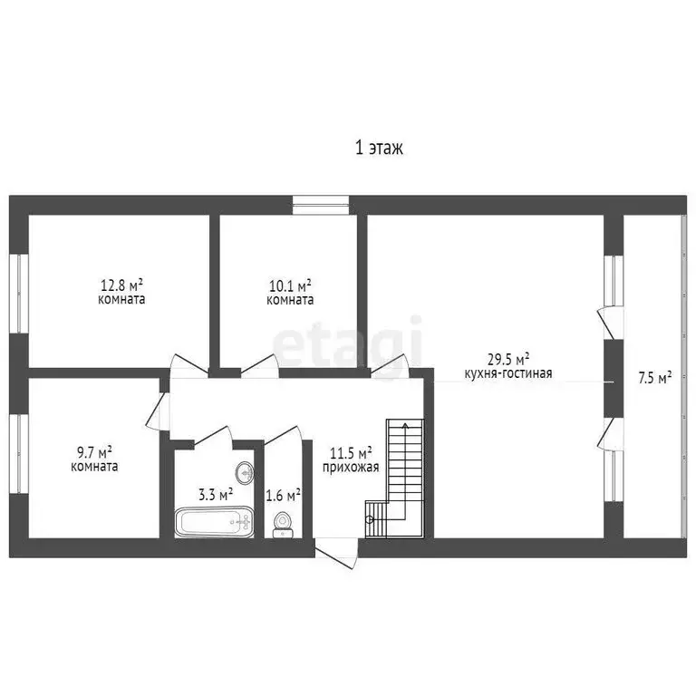 3-комнатная квартира: село Минское, улица Куколевского, 11А (80 м) - Фото 1