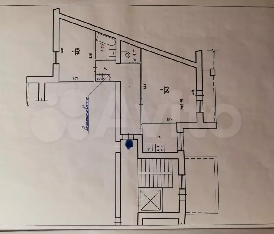 2-к. квартира, 64,6 м, 7/9 эт. - Фото 0