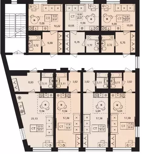 Студия Башкортостан, Уфа ул. Сун-Ят-Сена, 28 (21.42 м) - Фото 2