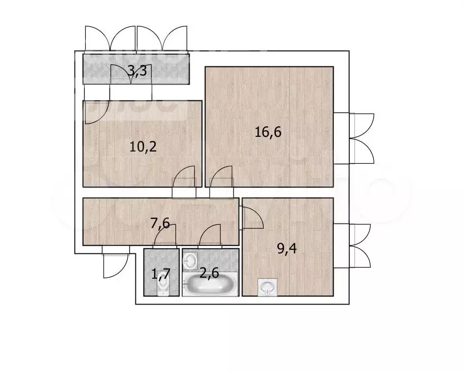 2-к. квартира, 50 м, 13/14 эт. - Фото 0