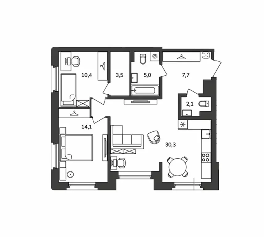 Продаётся 2-к квартира, 73.1 м - Фото 0