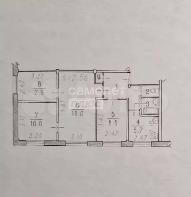 4-к. квартира, 60 м, 1/5 эт. - Фото 0