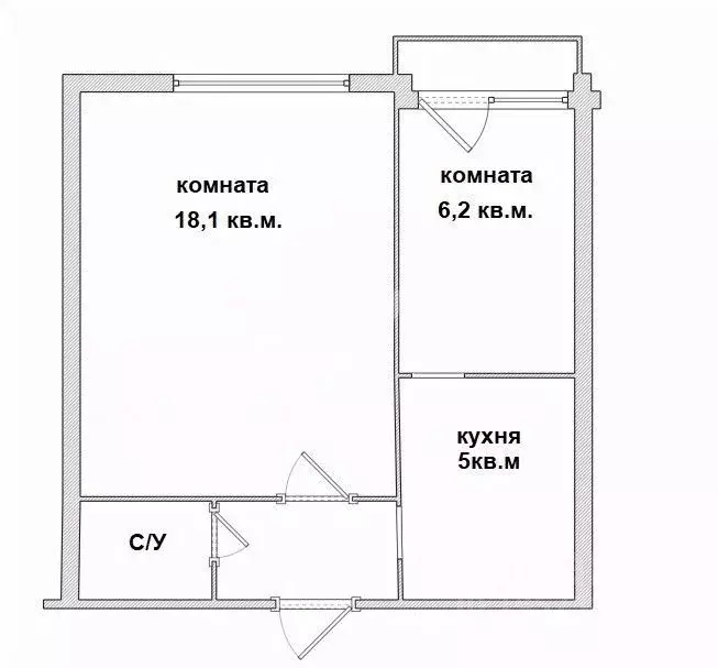 2-к кв. Томская область, Томск ул. Елизаровых, 48/1 (36.1 м) - Фото 1