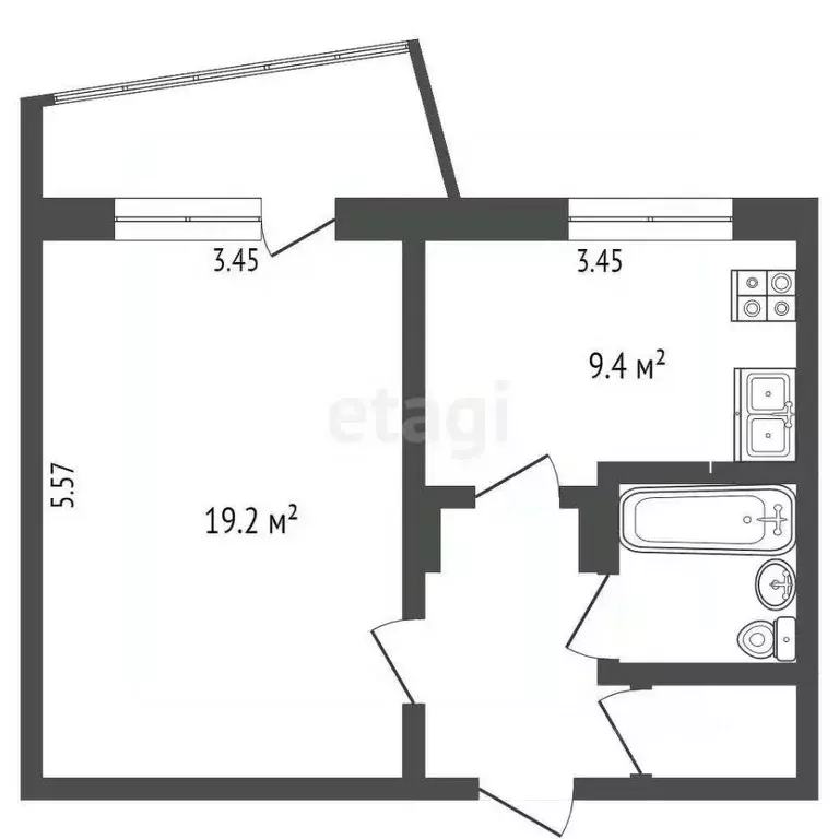 1-к кв. Вологодская область, Вологда Фрязиновская ул., 36 (37.8 м) - Фото 1