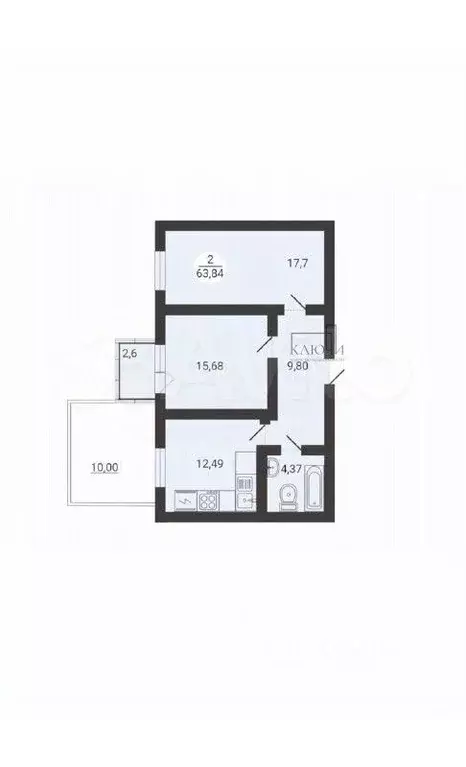 2-к кв. Челябинская область, Магнитогорск ул. Зеленый Лог, 69/1 (59.0 ... - Фото 2