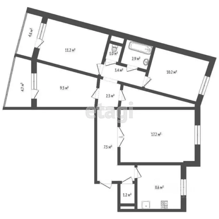 4-к кв. Ростовская область, Ростов-на-Дону Таганрогская ул., 124/2 ... - Фото 1