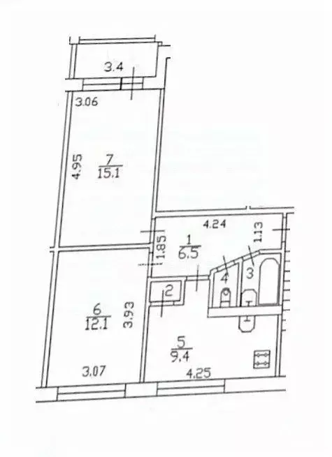 2-к кв. Санкт-Петербург ул. Дыбенко, 21К1 (46.7 м) - Фото 1